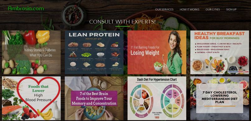 Ambrosia.com (Web Application on Track HealthCare) – screenshot 3