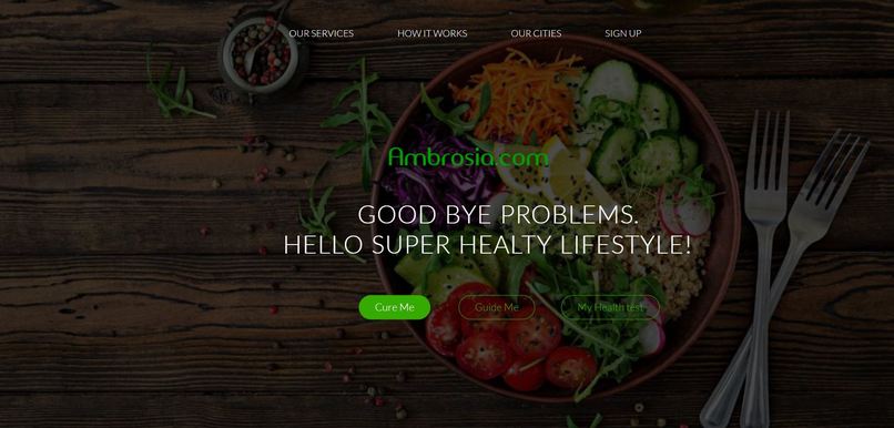 Ambrosia.com (Web Application on Track HealthCare) – screenshot 1