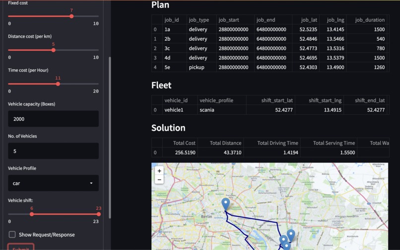 MultiVehicle routing – screenshot 3