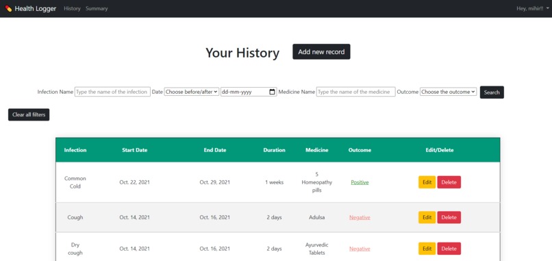 healthlogger.com – screenshot 3