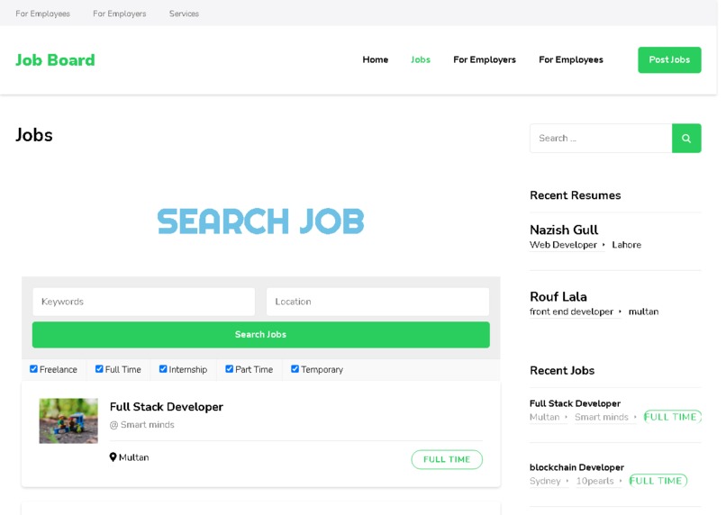 job board  – screenshot 2