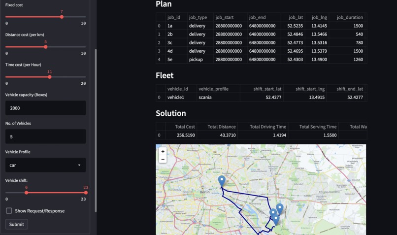 MultiVehicle routing – screenshot 2