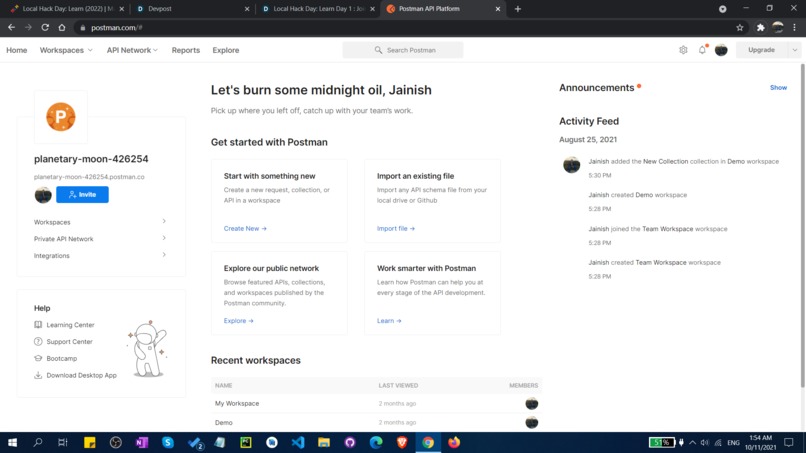 API working – screenshot 2