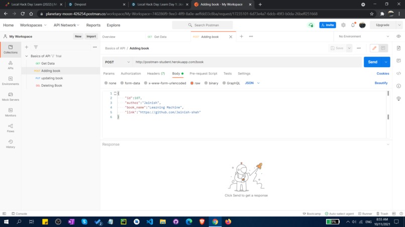 API working – screenshot 3