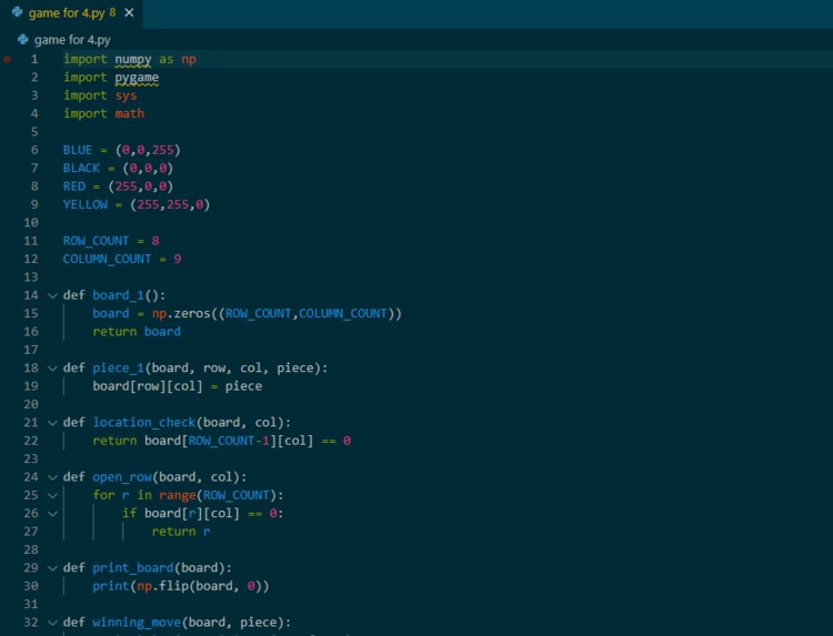 connect four game – screenshot 1