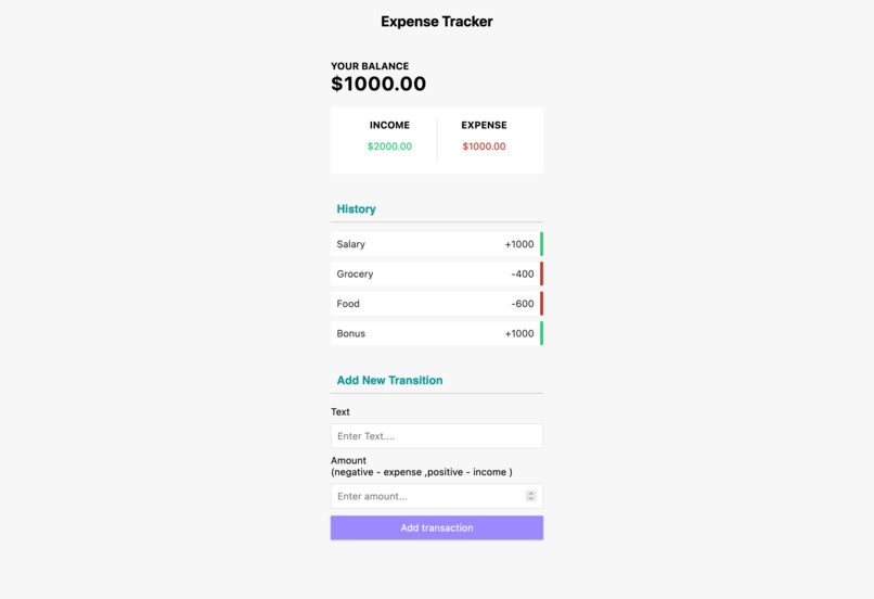 EXPENSE TRACKER  – screenshot 2