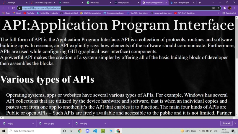 Learning About APIs  – screenshot 1
