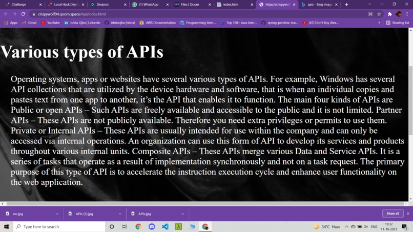Learning About APIs  – screenshot 2