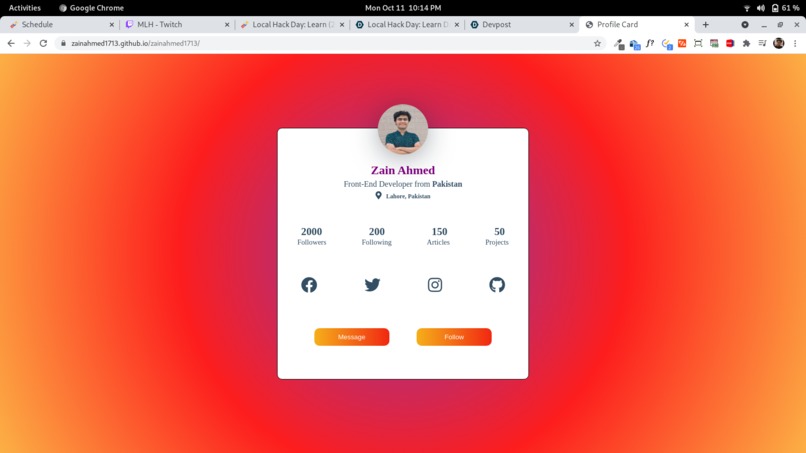 Personal Github Page – screenshot 1