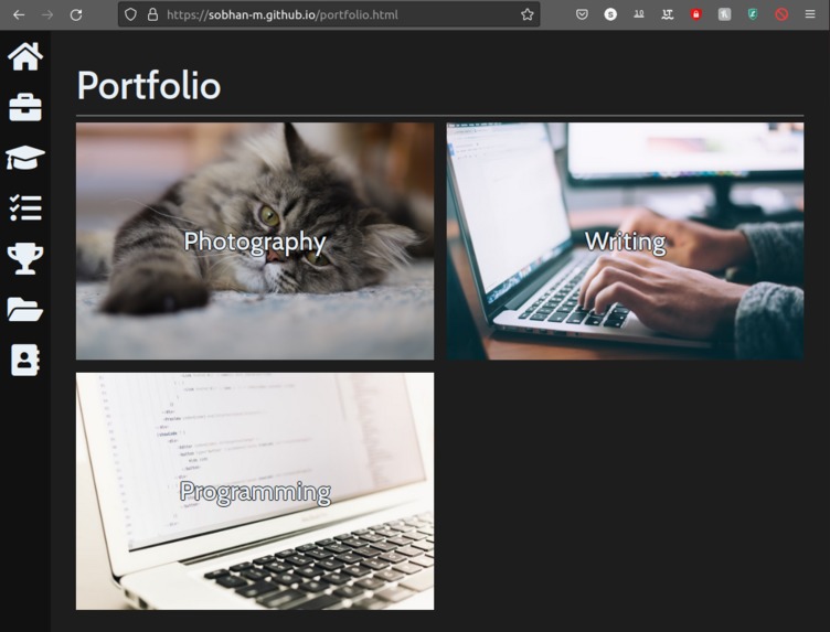 Github Pages Website – screenshot 1