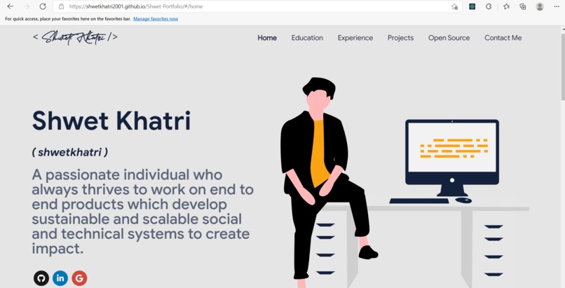 Shwet-Portfolio – screenshot 1