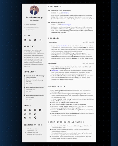 Set up a Personal GitHub Pages - Pranshu Kashyap Resume  – screenshot 1
