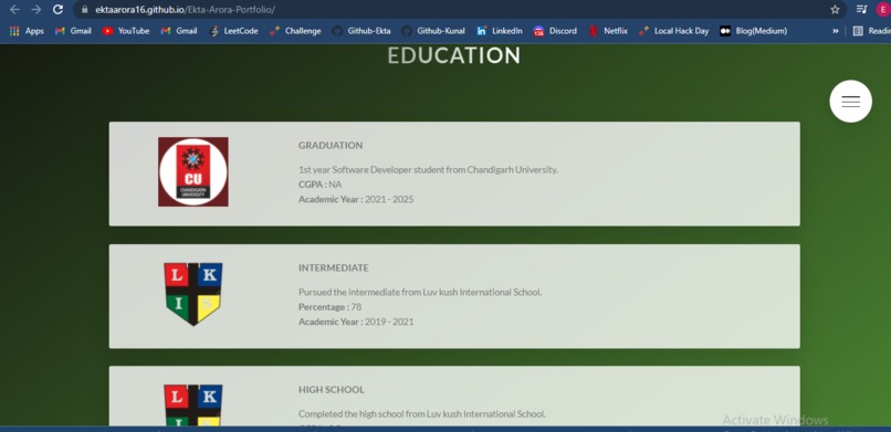 Portfolio – screenshot 3