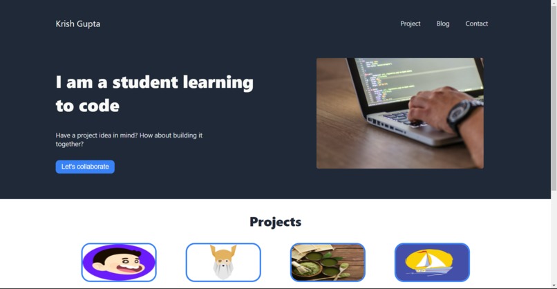 krishguptadev.github.io – screenshot 1