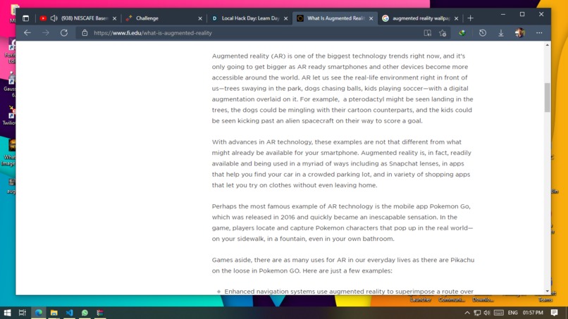 learning Augmented Reality – screenshot 2