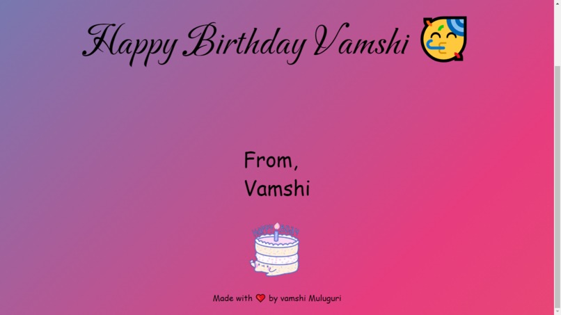 Vamshi HBD Card – screenshot 1