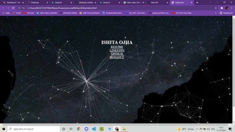 Personal GitHub Page – screenshot 1