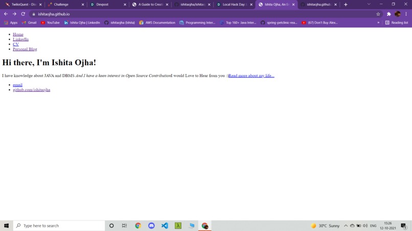 Personal GitHub Page – screenshot 2