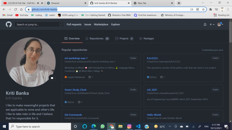 set up a personal github page – screenshot 1