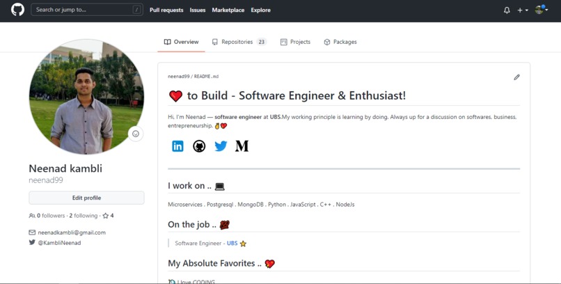 Personal Github Page – screenshot 1