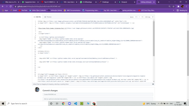 GitHub Profile Readme  – screenshot 2