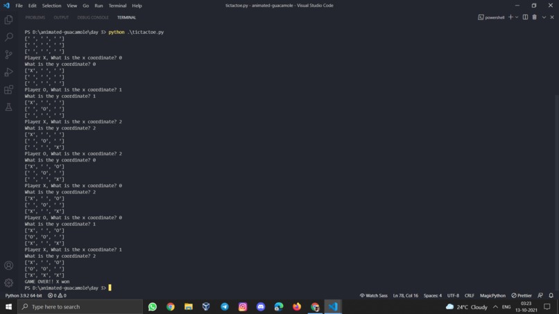 Python tic tac toe – screenshot 1