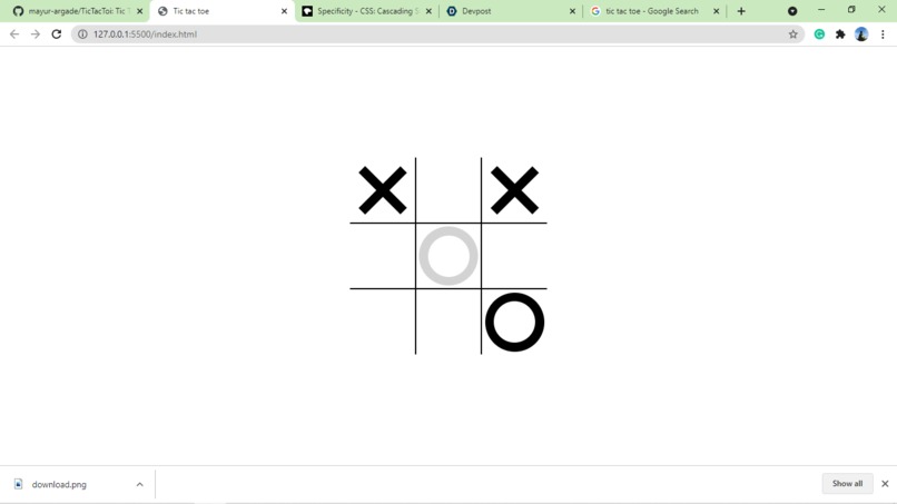 TIC TAC TOE game – screenshot 1