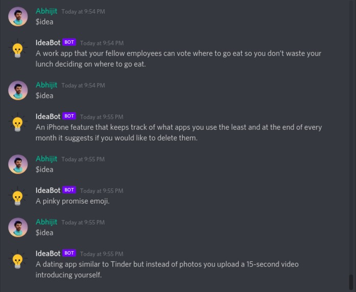 IdeaBot – screenshot 1