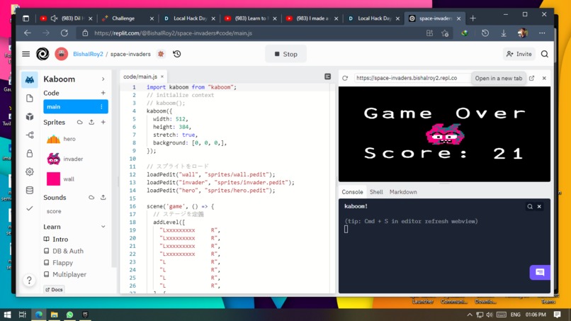 Video Game using Kaboom – screenshot 1