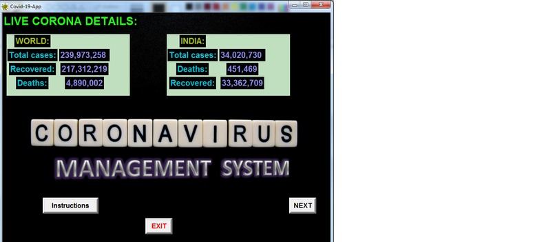 Coronavirus Management System – screenshot 1