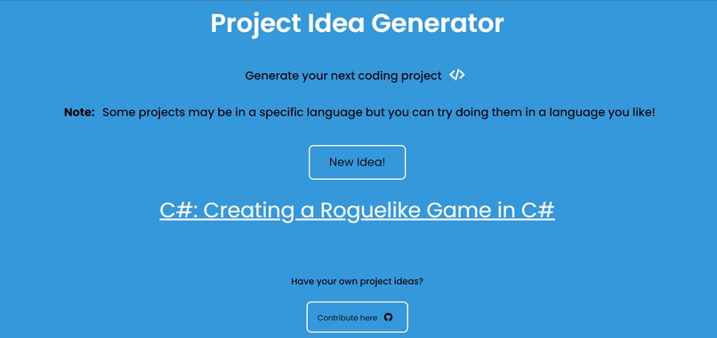 Project Idea Generator – screenshot 1