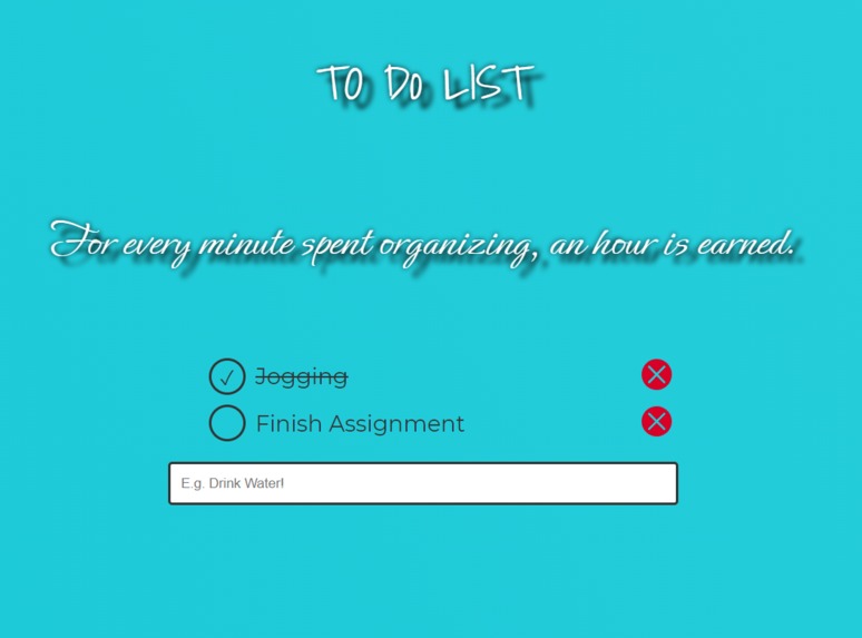 To Do List Application – screenshot 1