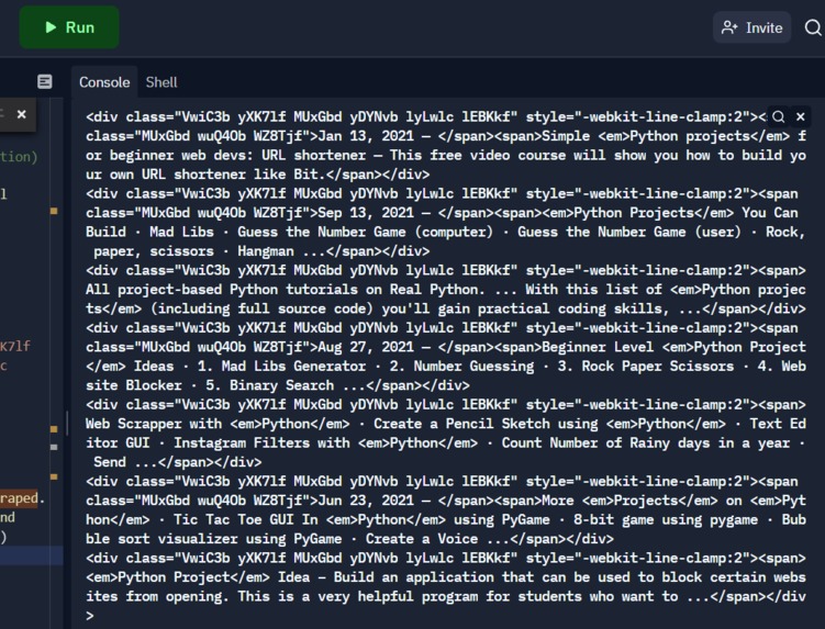 Python Web Scraper – screenshot 1