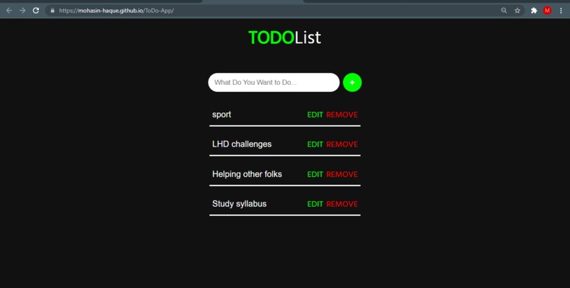 To Do List Application – screenshot 1