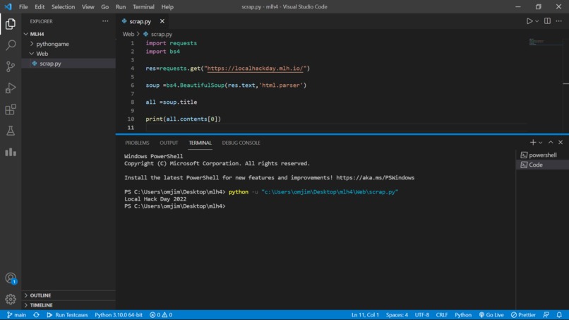 Web Scraping – screenshot 1