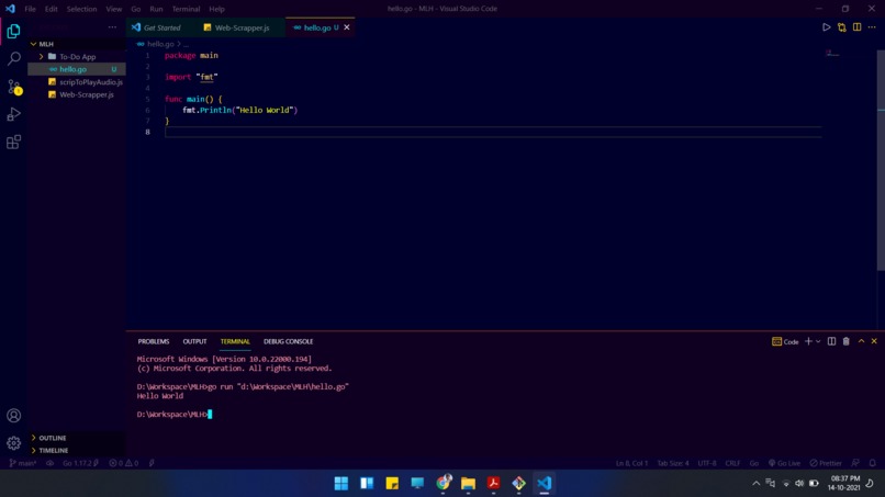 Learnt a new Programming Lang! Golang it is!! – screenshot 1