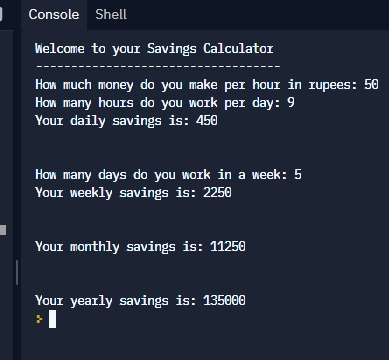 Savings Calculator – screenshot 1