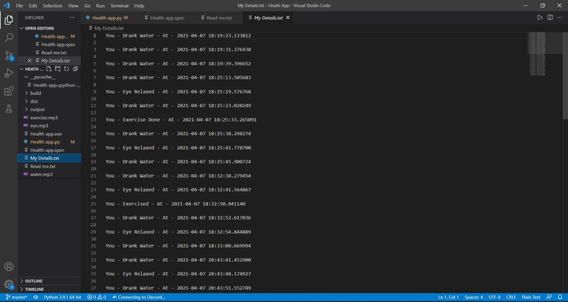 Health Alarm Program – screenshot 2