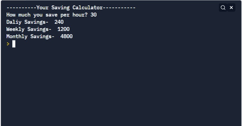 Savings Calculator (Python on Replit) – screenshot 1