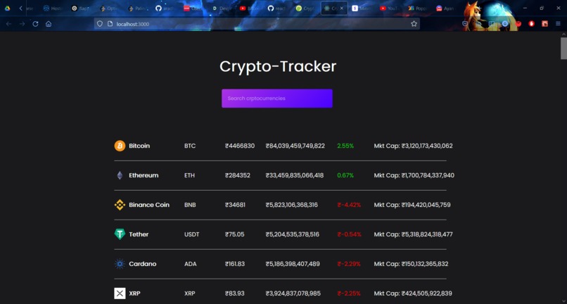 CryptoCurrency Price Tracker – screenshot 1