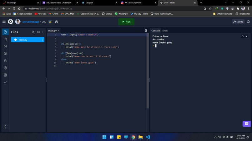 Tried Coding Python on Replit – screenshot 1