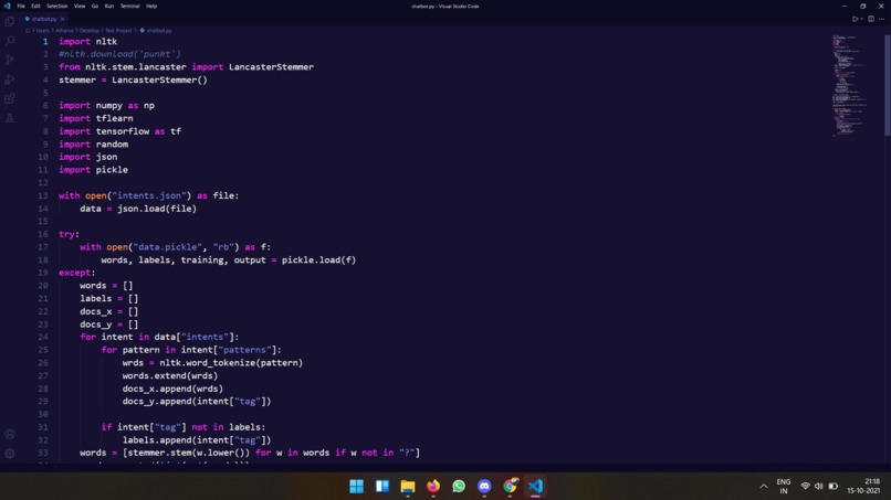 Chatbot – screenshot 1