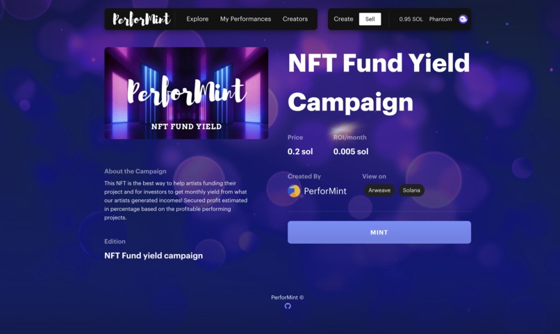 PerforMint – screenshot 2