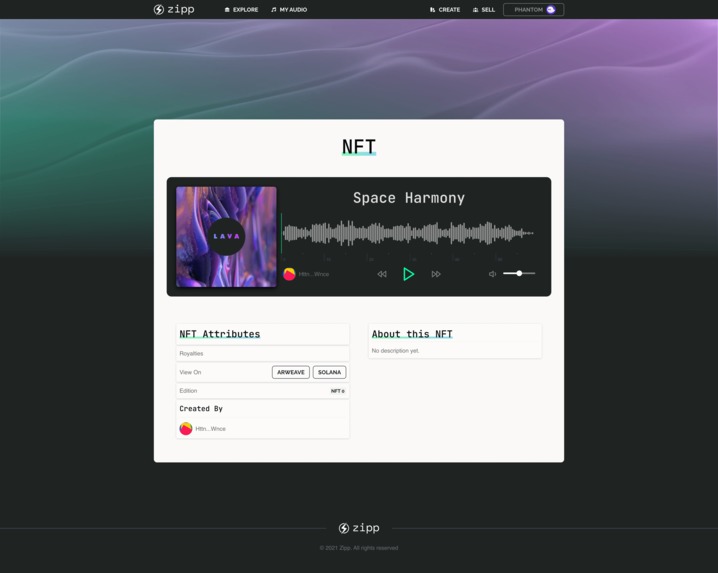 Zipp - Audio NFT Platform  – screenshot 4