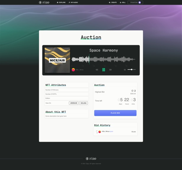 Zipp - Audio NFT Platform  – screenshot 2