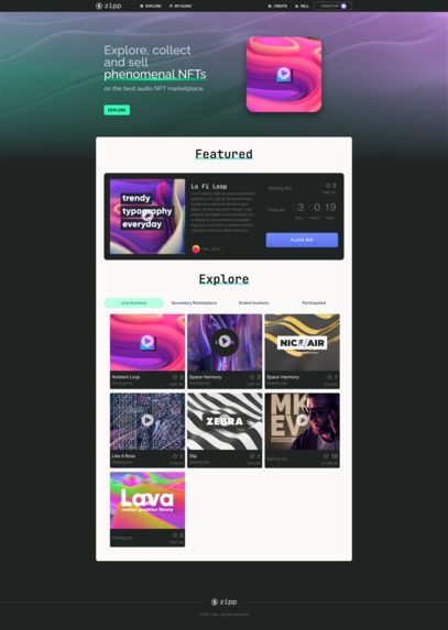 Zipp - Audio NFT Platform  – screenshot 1