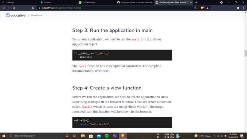 Learn how to use Flask – screenshot 1