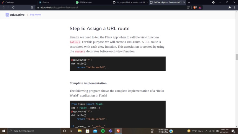 Learn how to use Flask – screenshot 2