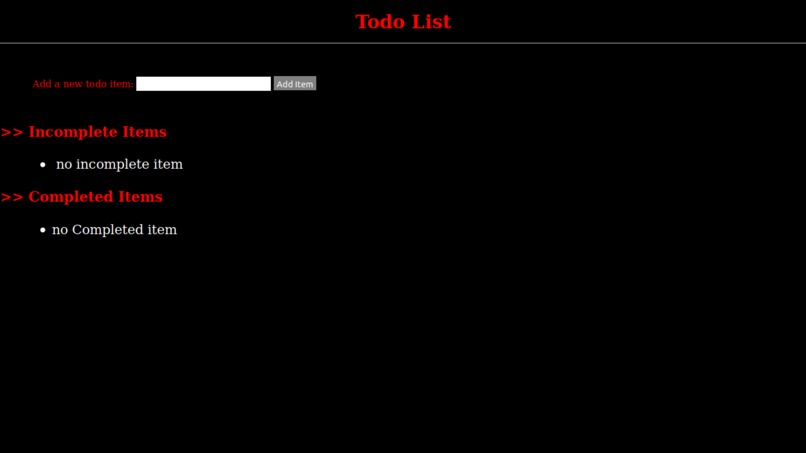 Used Flask to create a tasks app – screenshot 1