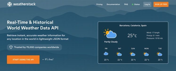 Weather APIs – screenshot 3